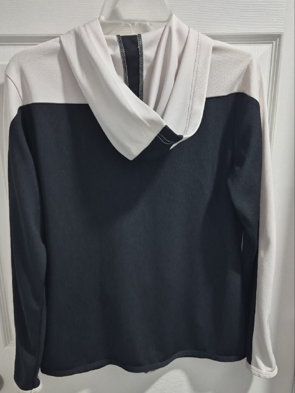 Women's Black, White & Purple Hooded Bomber Jacket - Picture 2 of 6